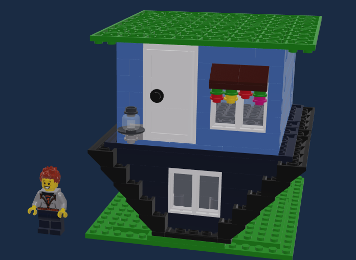 upside down lego house