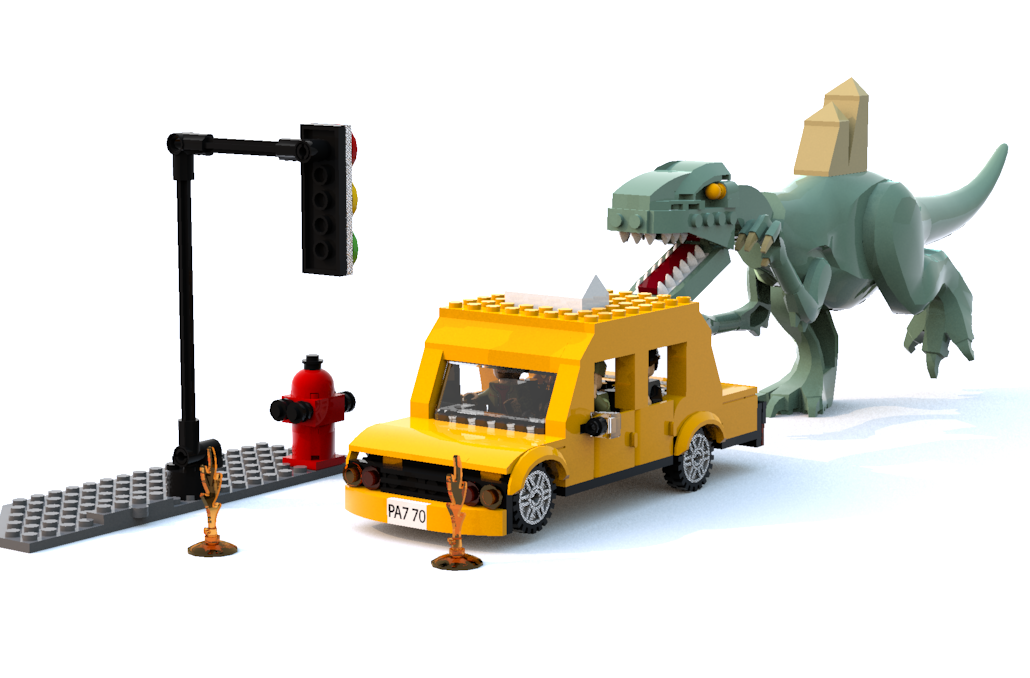 LEGO IDEAS Godzilla Taxi Chase