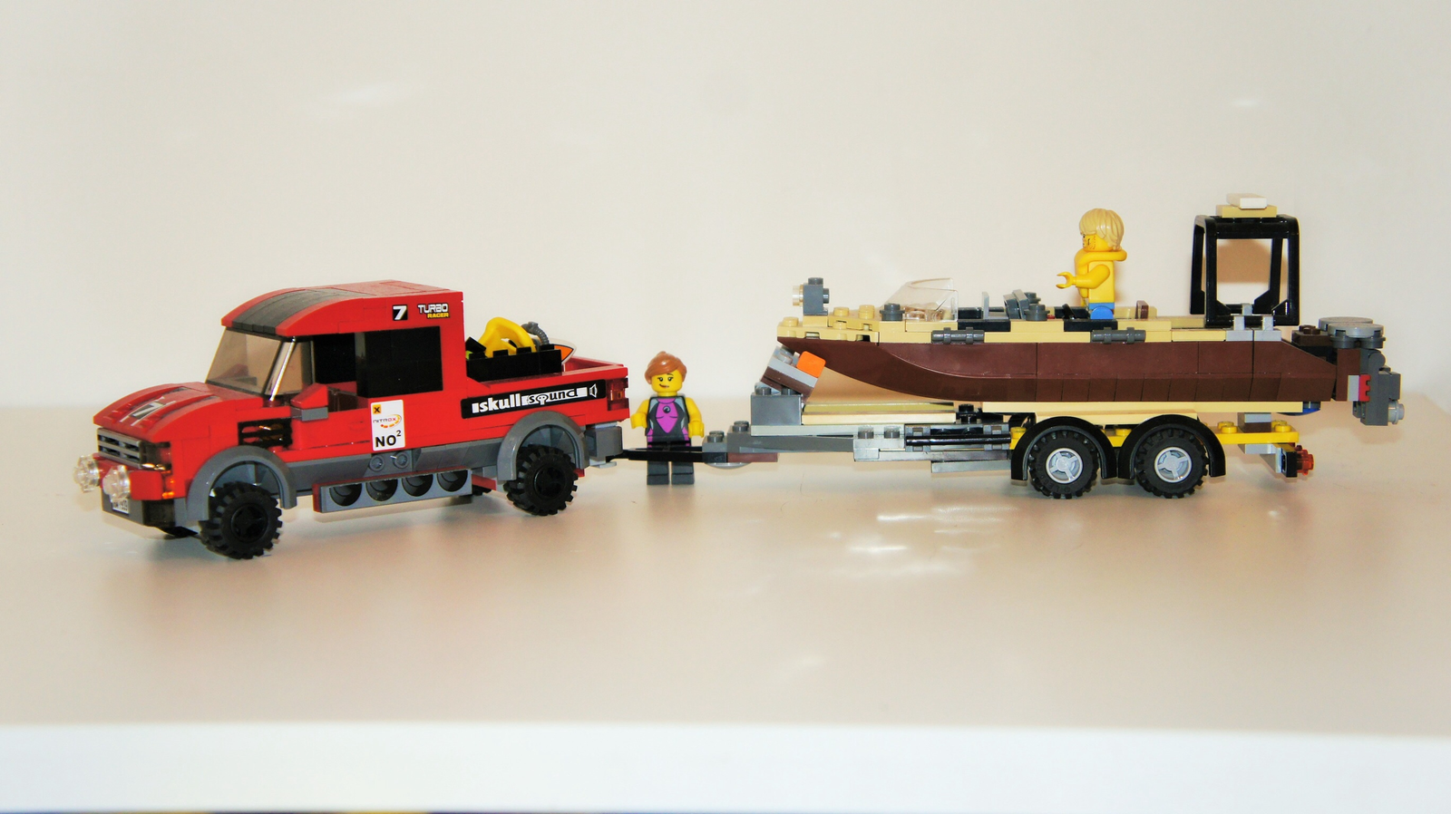 Lego truck hot sale and boat