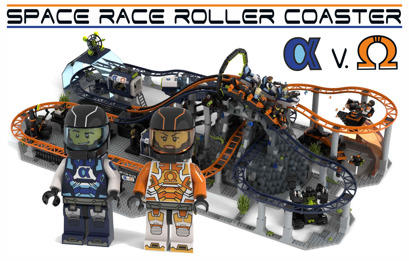 LEGO IDEAS SPACE RACE Roller Coaster Alpha v. Omega