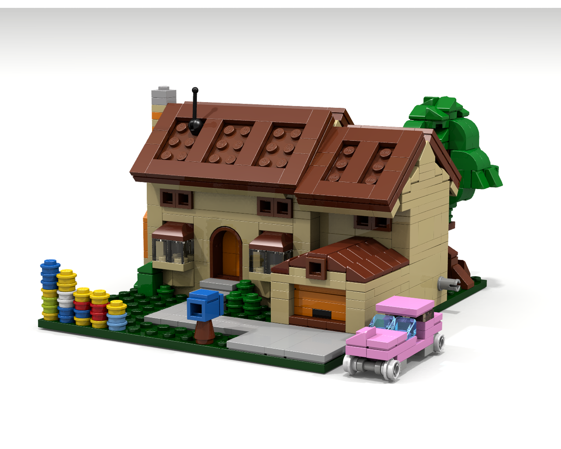 LEGO Simpsons House IMPROVED with MILS & Placed in the City 