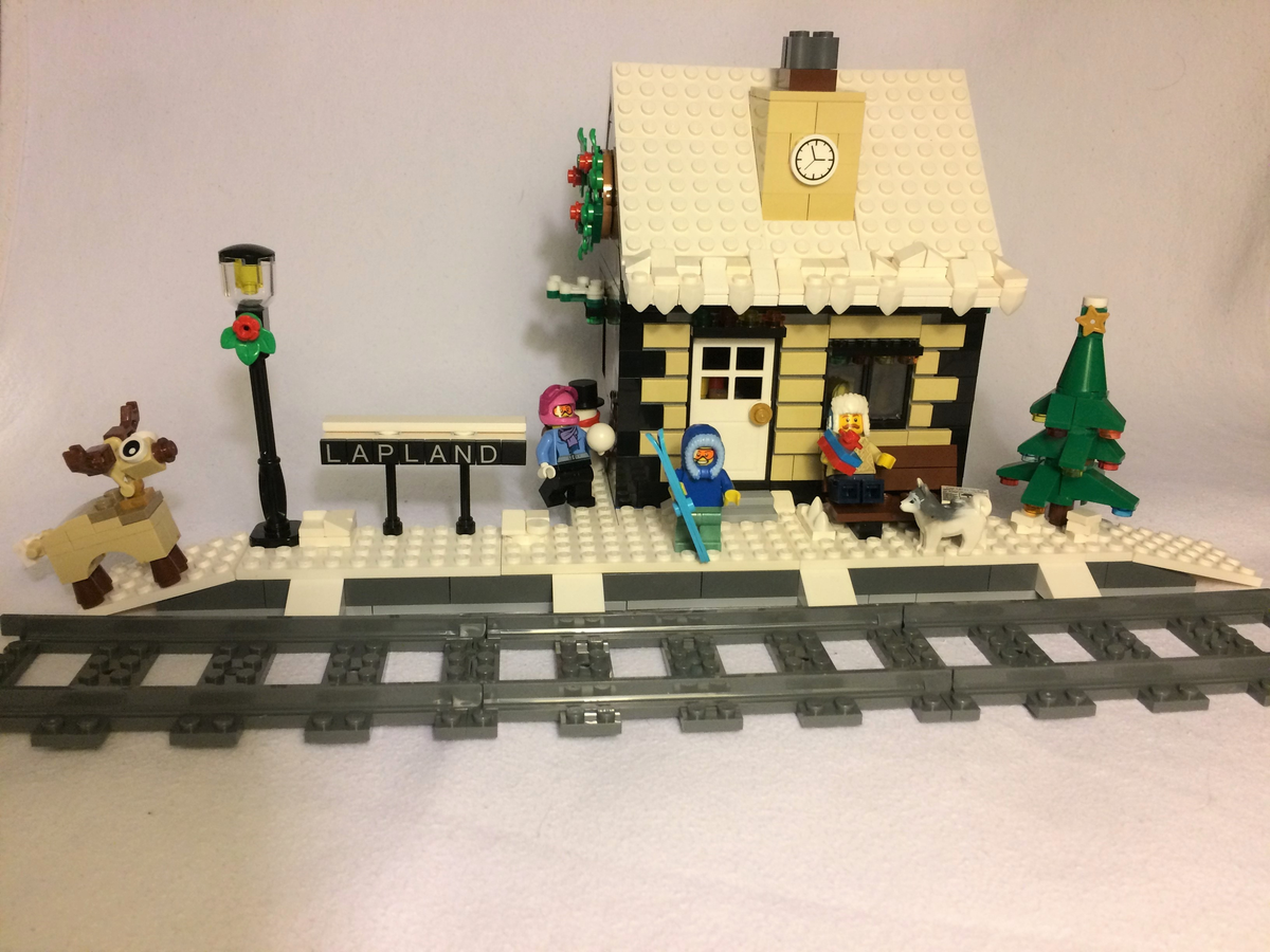 Lego winter hot sale train station