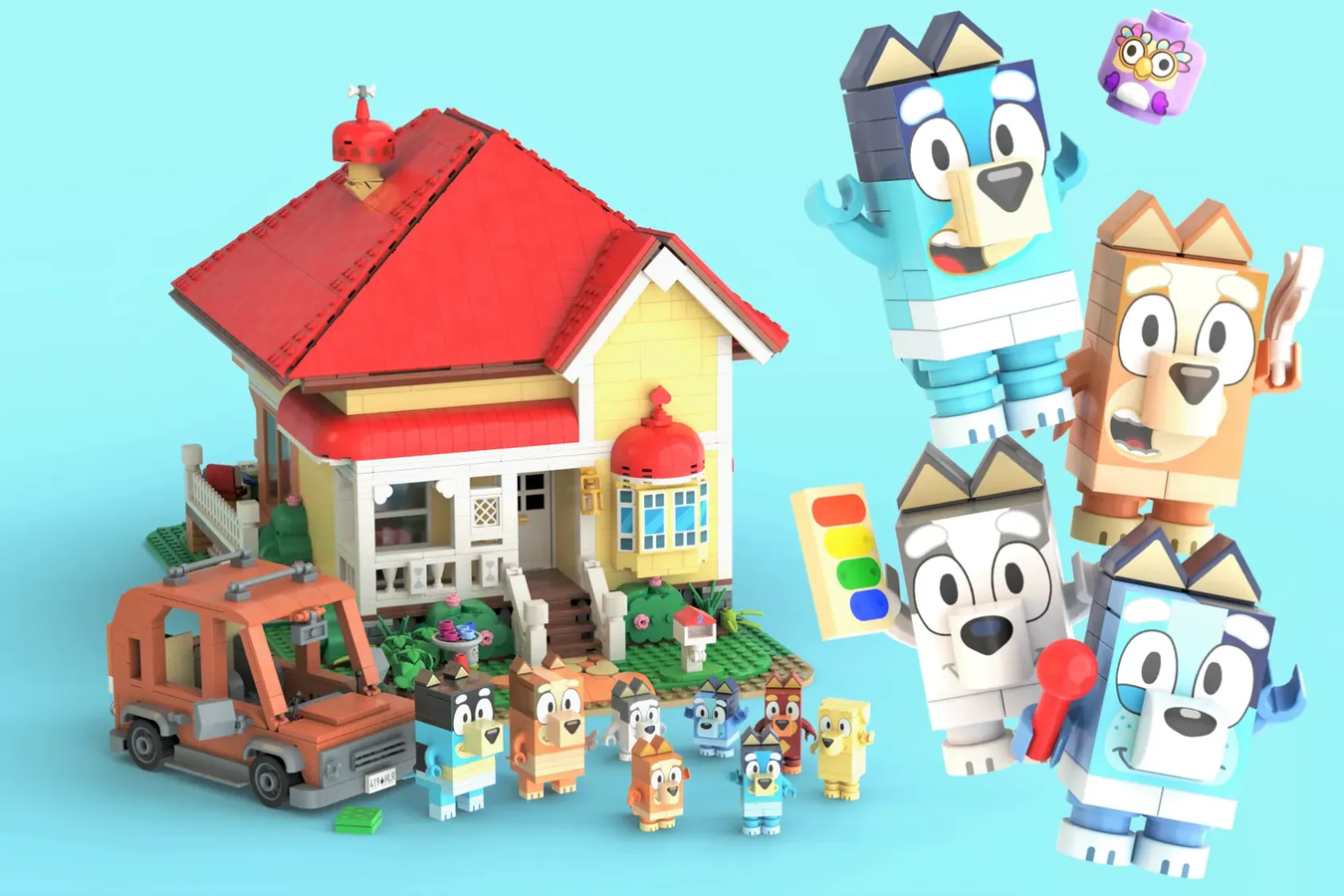 Bluey and Bingo Family House Playset Build with Stickers and