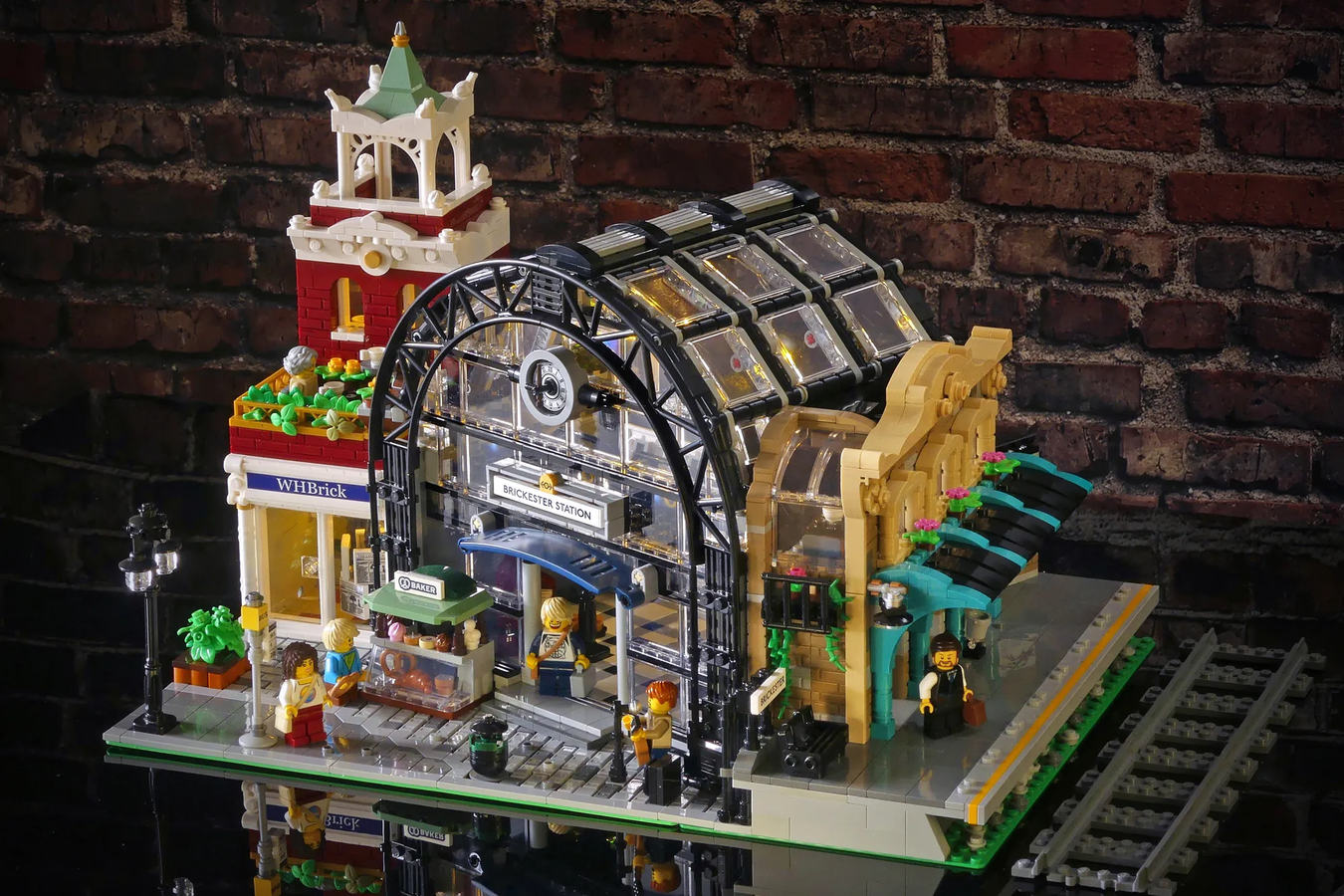 Custom LEGO Train Station IMPROVED with Raised & Ground Line Service 