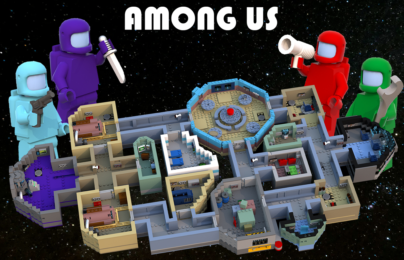 LEGO IDEAS - Among Us: The Skeld Detailed Map