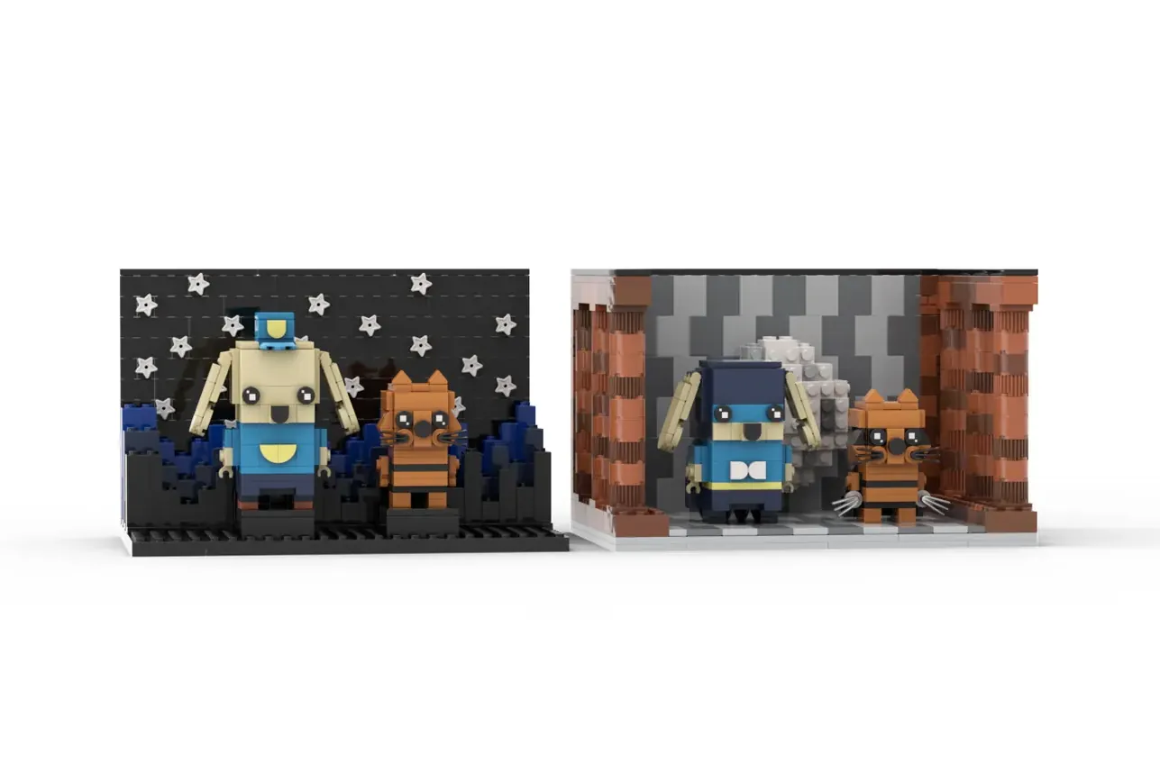 LEGO IDEAS - Dog Man and Li’l Petey - 4-in-2 Brickheadz With Dioramas Set