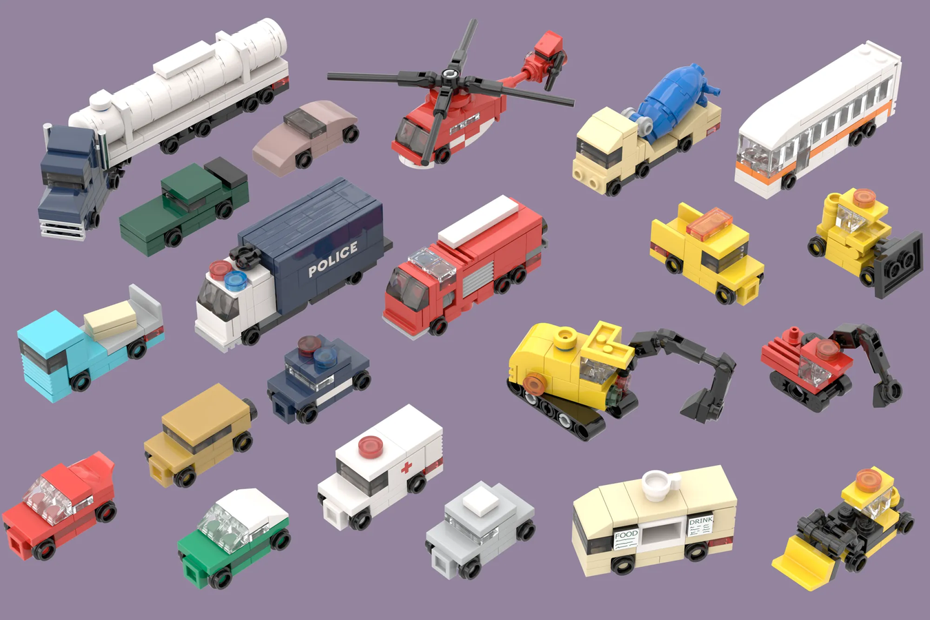 LEGO IDEAS - 🚒🚚🚁 Mini Vehicles 🚗🚌🚑