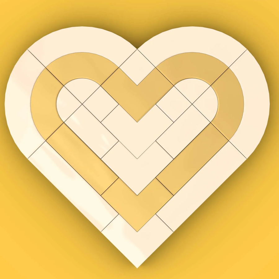 LEGO IDEAS - Build a Heart, Share the Love! - Gold and White Striped ...