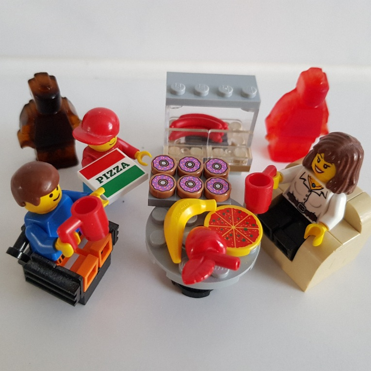 Lego food stand store diners