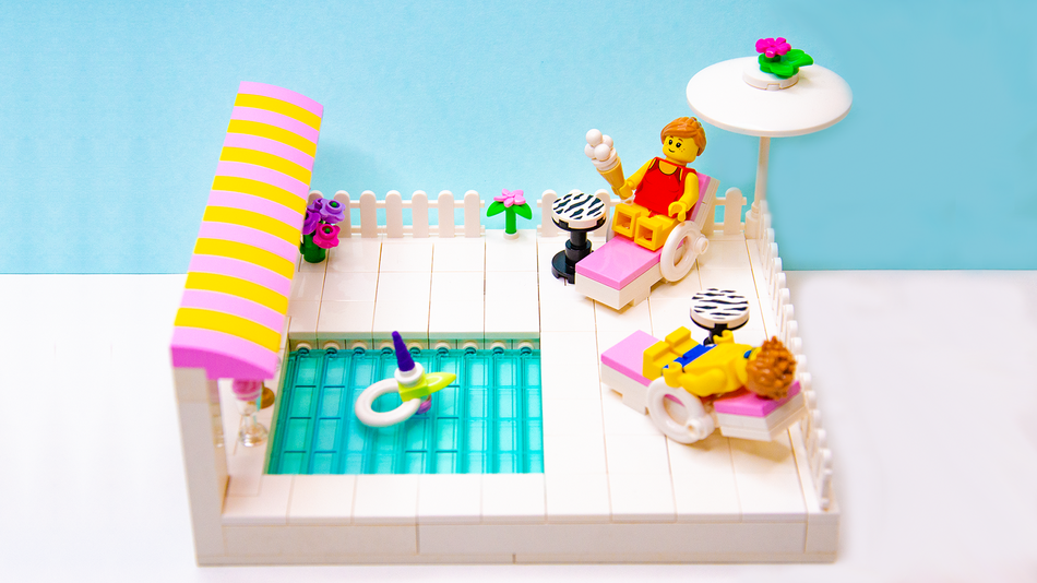 Lego store poolside holiday