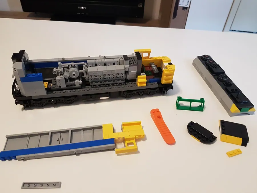 LEGO MOC Diesel Locomotive with Lights set 88005 modeled on Train