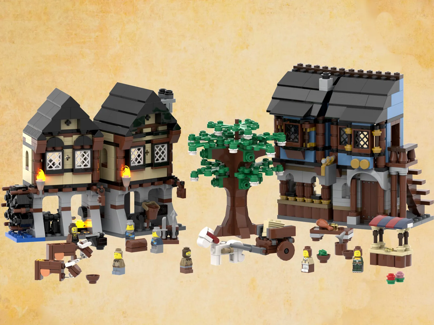 Lego medieval best sale market village