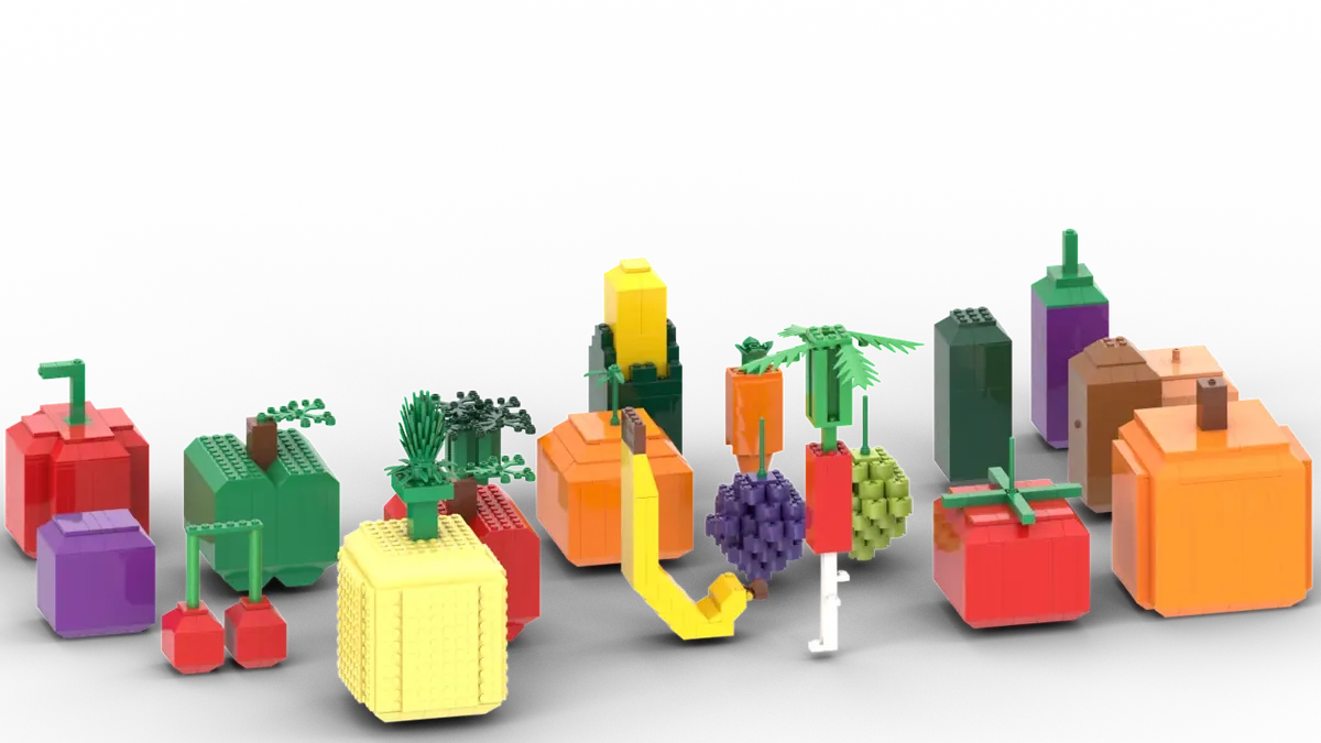 Lego fruits and store vegetables