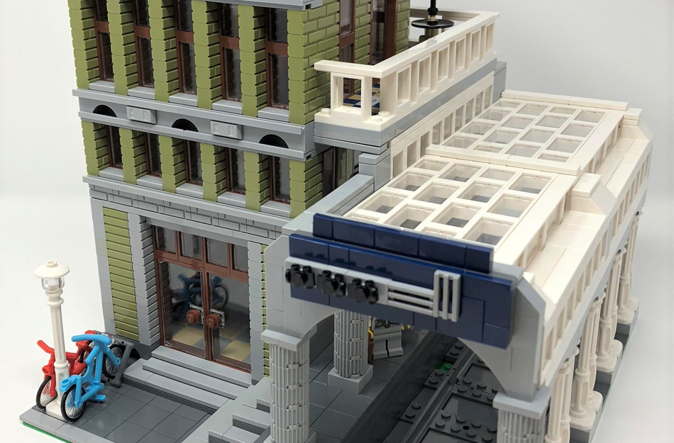 Lego modular sales train station