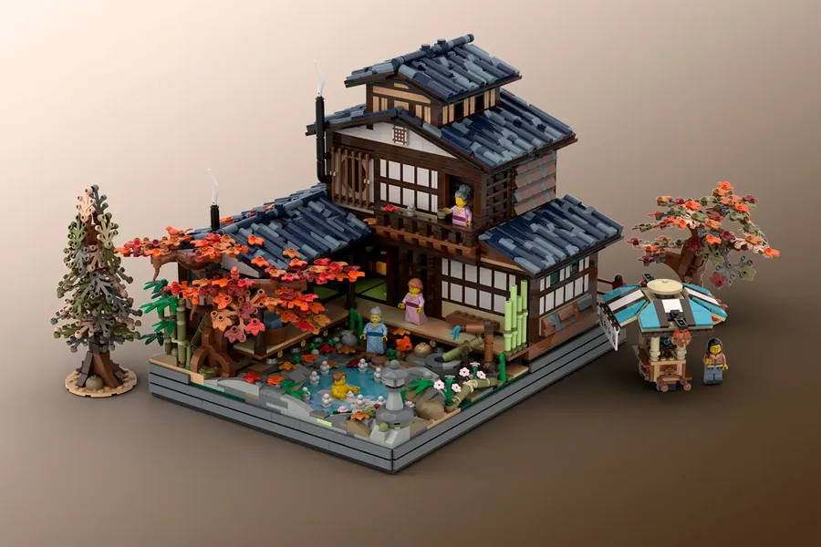 Autumn Japanese Onsen Image