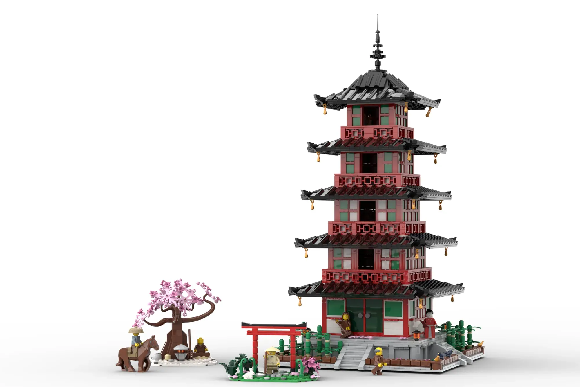 寺院と仏塔の風景画 金色フレーム Japanese Pagoda | LEGO® Ideas