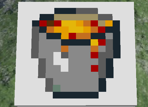 minecraft lava bucket pixel art