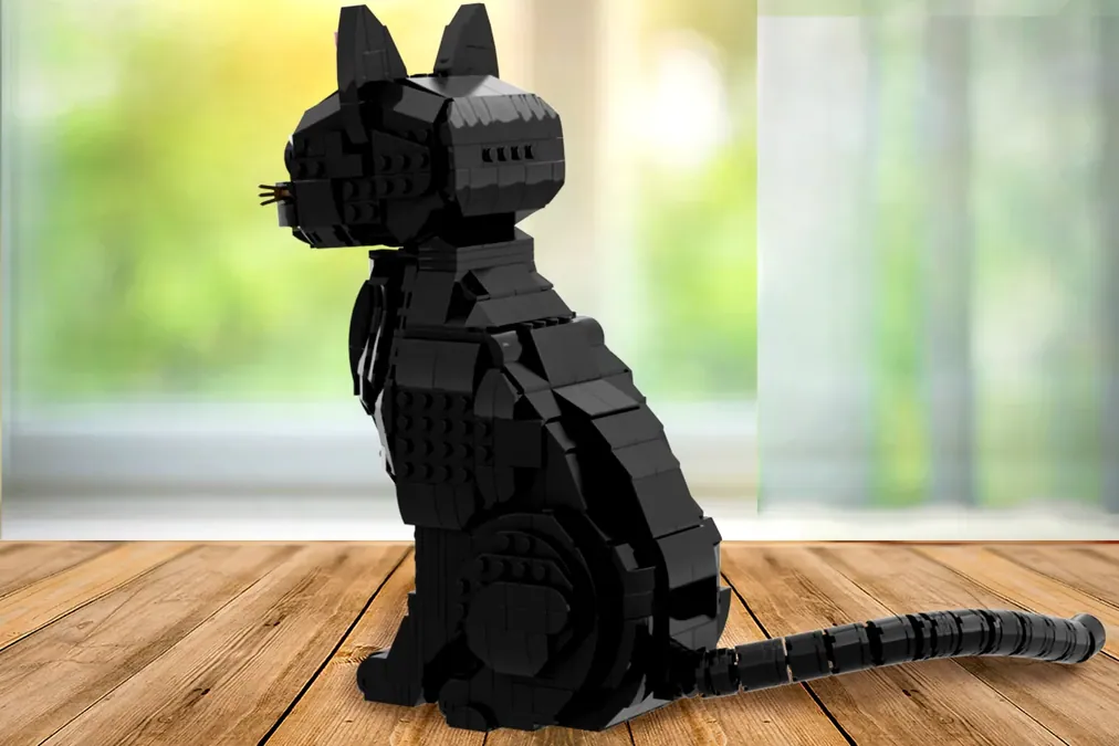 Jekca - Tuxedo - Gatto - 03S - Lego - Scultura - Costruzione - 4D