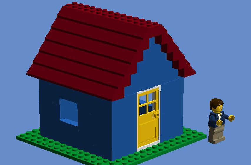 Lego house with blue roof sale