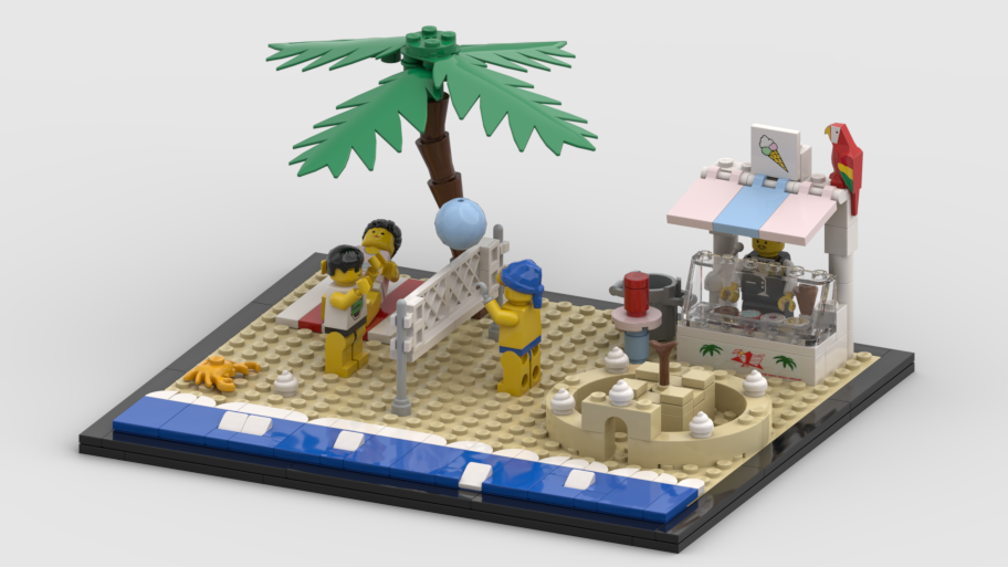 Lego store beach scene