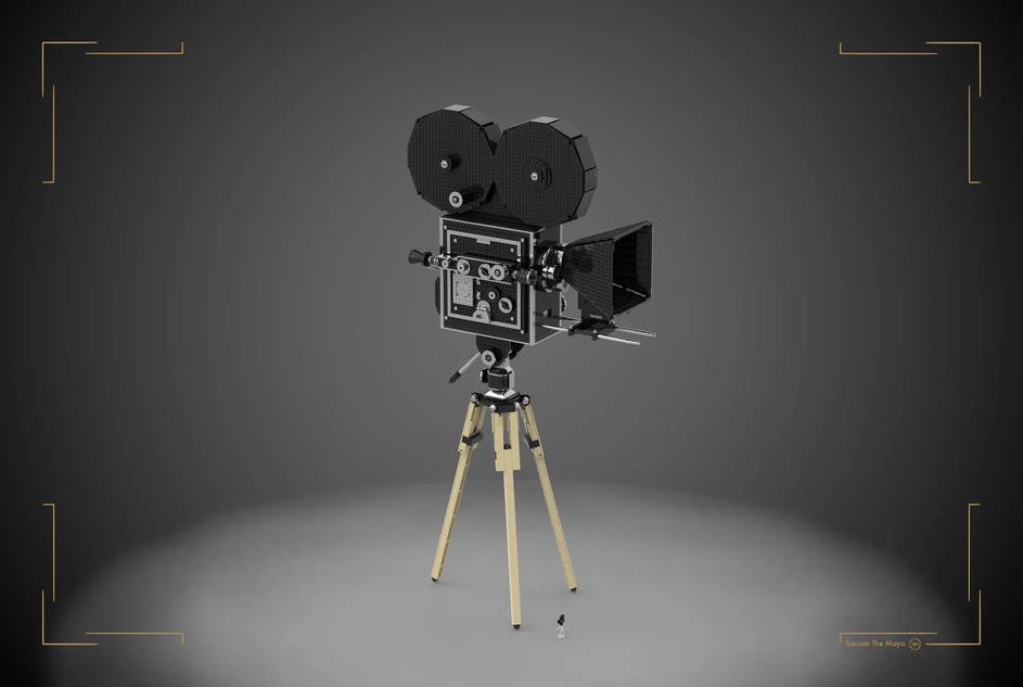 Vintage movie camera and film | 3D model