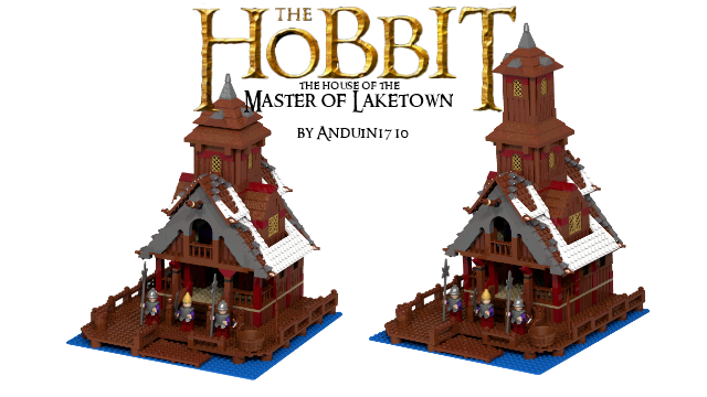 Lego the hobbit lake shop town