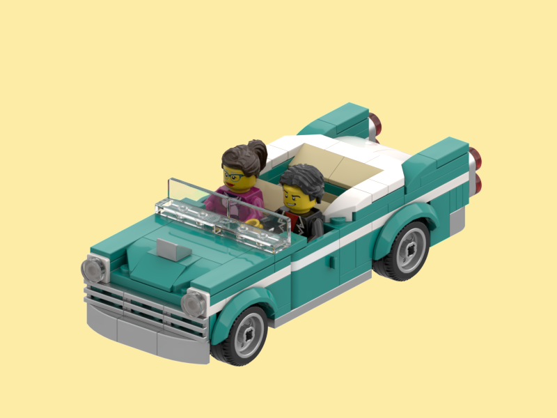 LEGO IDEAS Build a Vintage car to cruise the streets of LEGO Modular Buildings Turquoise Convertible