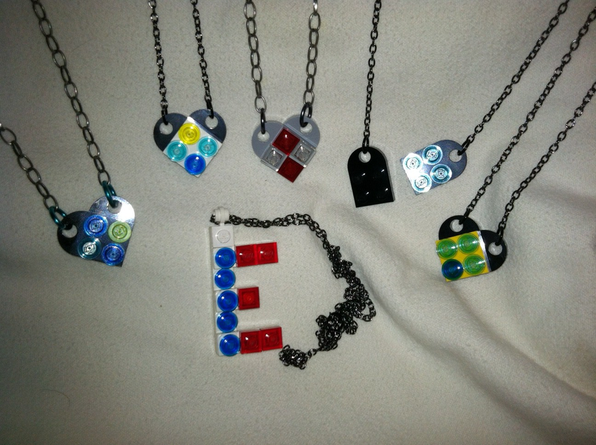 Lego interlocking deals heart pendants