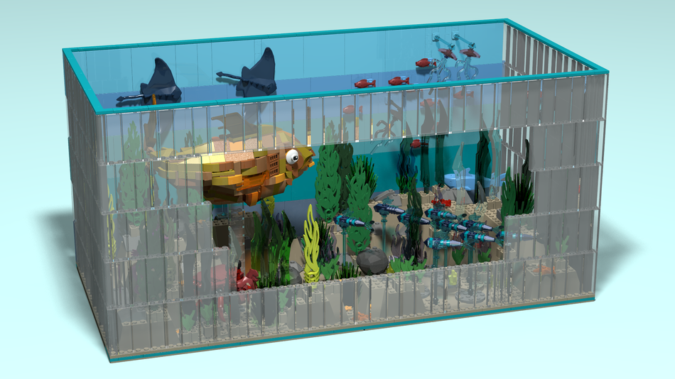 Lego fish tank with real fish sale