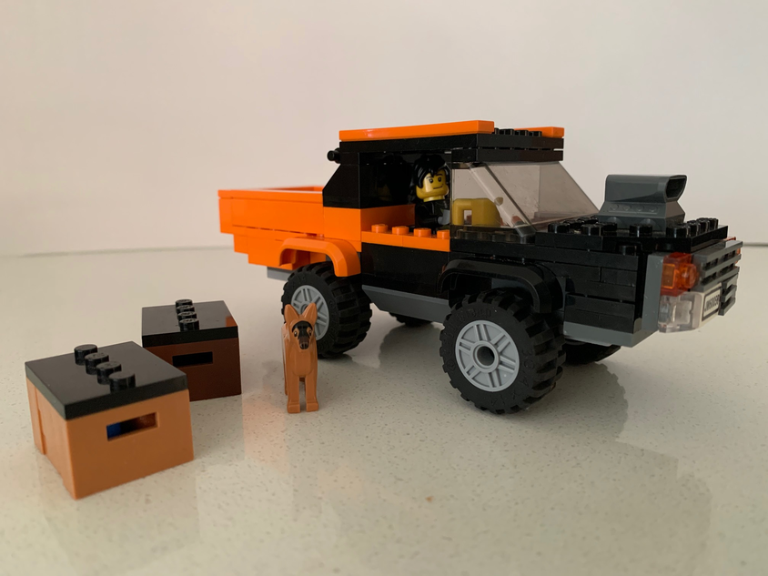 Lego car best sale and trailer