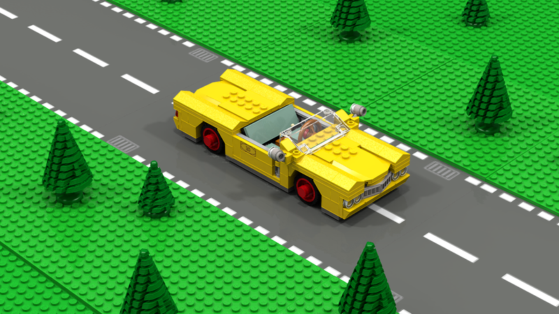 lego yellow race car