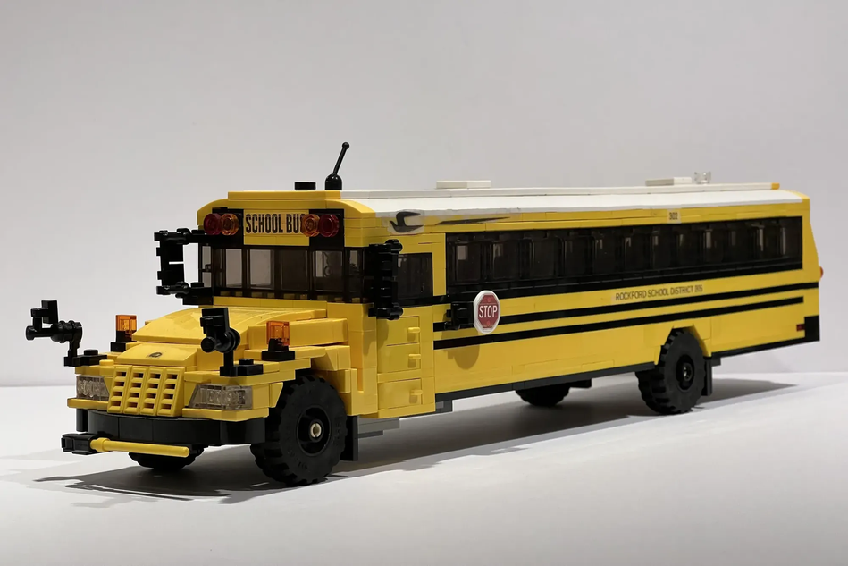 Lego blue hot sale bus