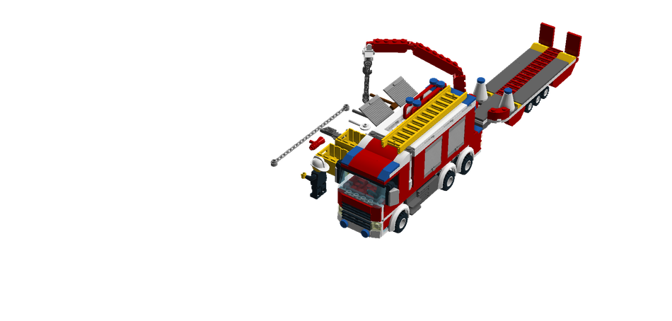 Lego fire truck and trailer sale