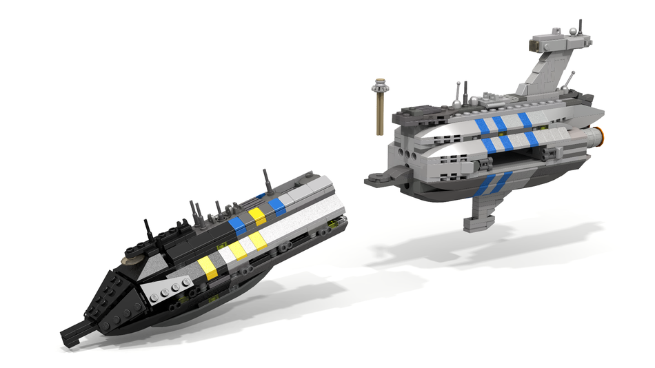 These Lego mini ships of all scales make a perfect display