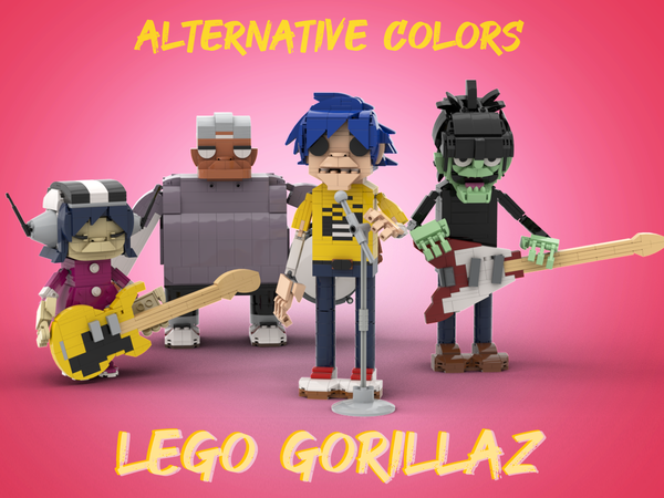 Imagine LEGO Gorillaz in a real world of the plastic beach The