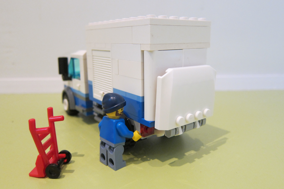 Lego store delivery van