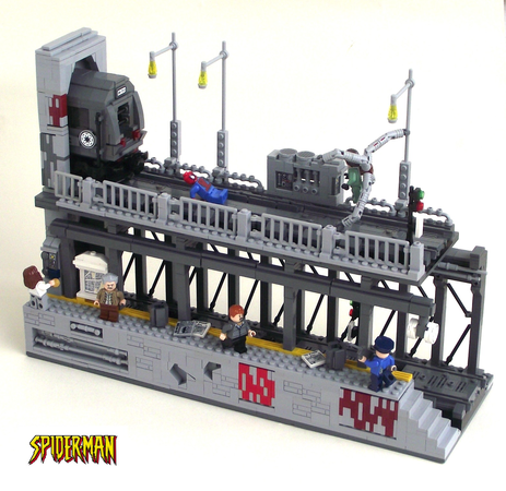 lego spiderman train