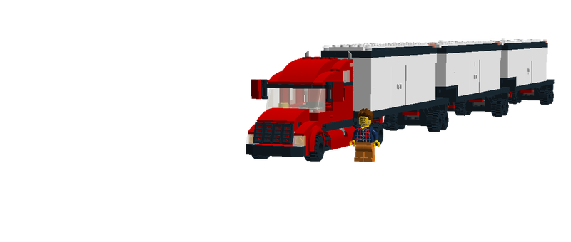 lego road train truck