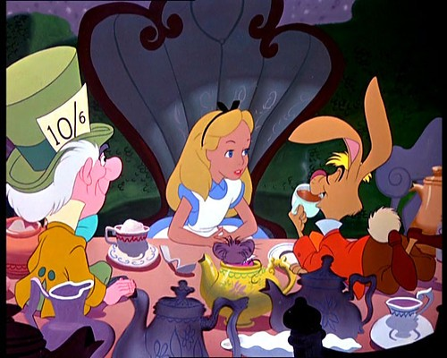 alice in wonderland cartoon tea party