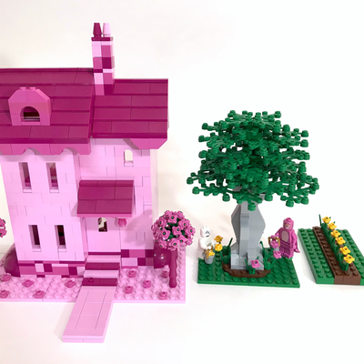 pink lego house