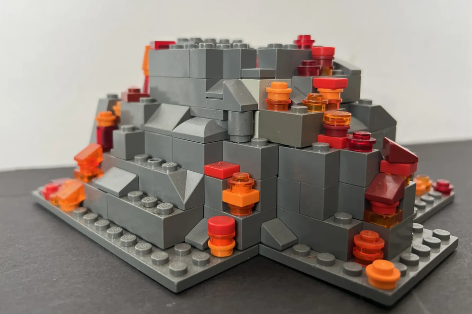 Lego volcano sale moc