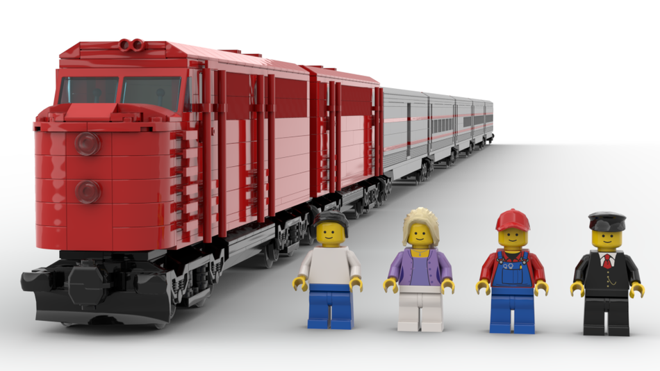 Lego red 2024 passenger train