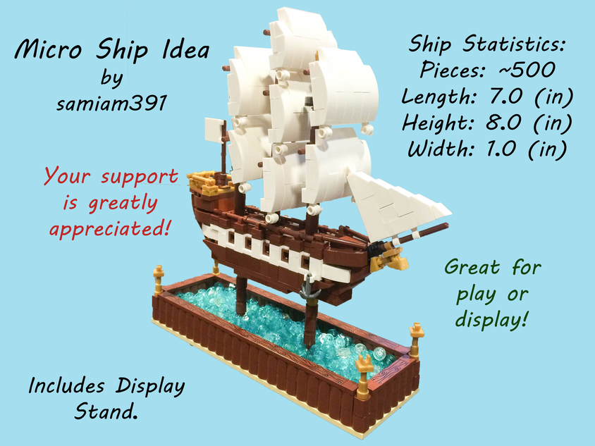 LEGO IDEAS Micro Frigate Ship 18th Century The Harvey Gamage