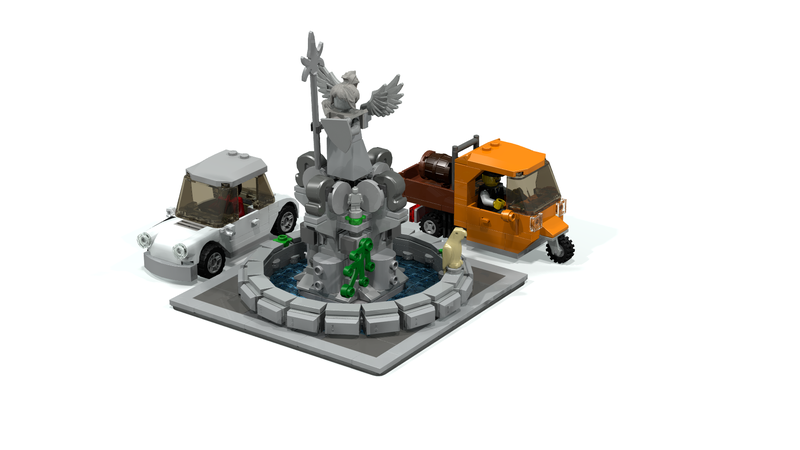 lego fountain moc