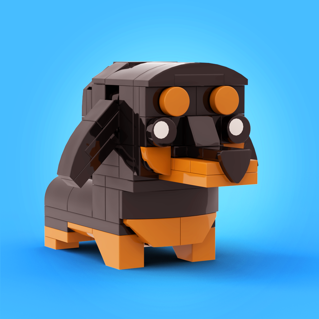 Very Goods  Black and Brown Lego Dachshund Parts & Instructions