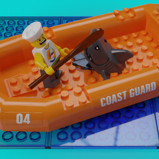 Lego boat best sale with shark