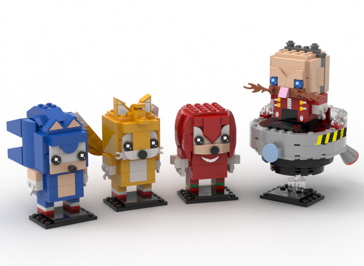 LEGO IDEAS Sonic The Hedgehog Series BrickHeadz Sonic Tails Knuckles and Dr. Eggman