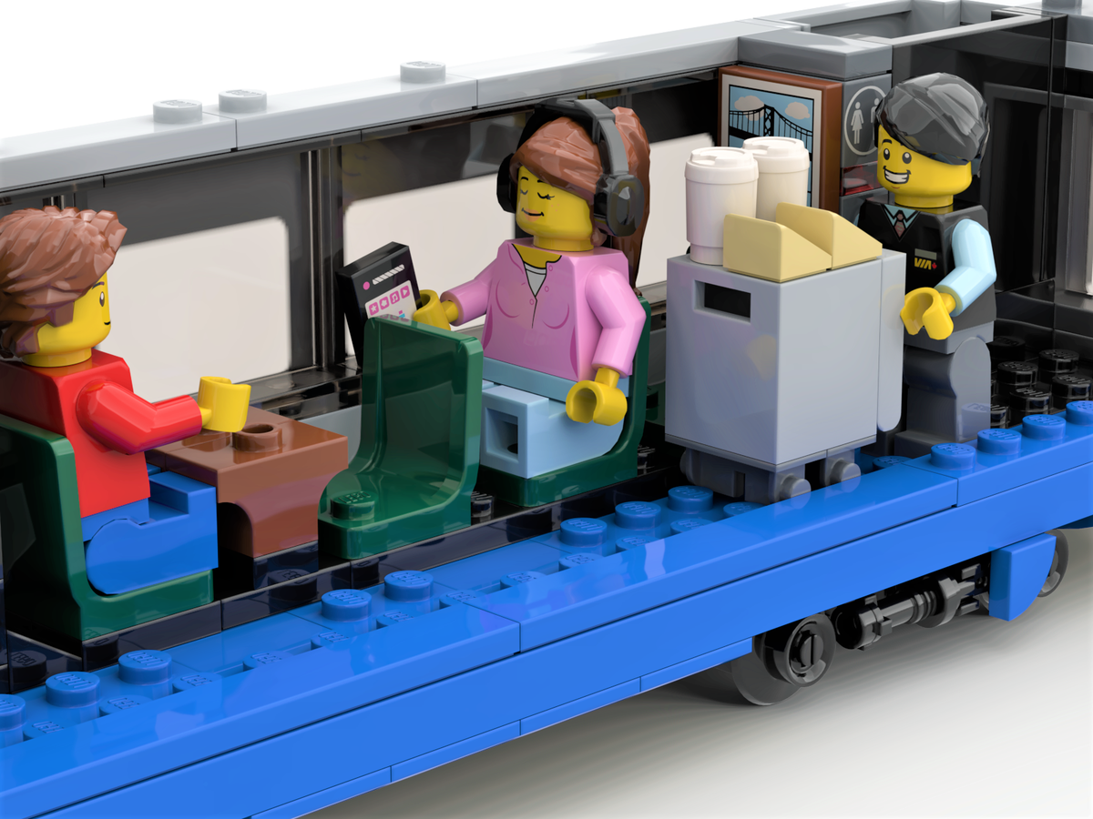 Interior of LRC coach in LEGO