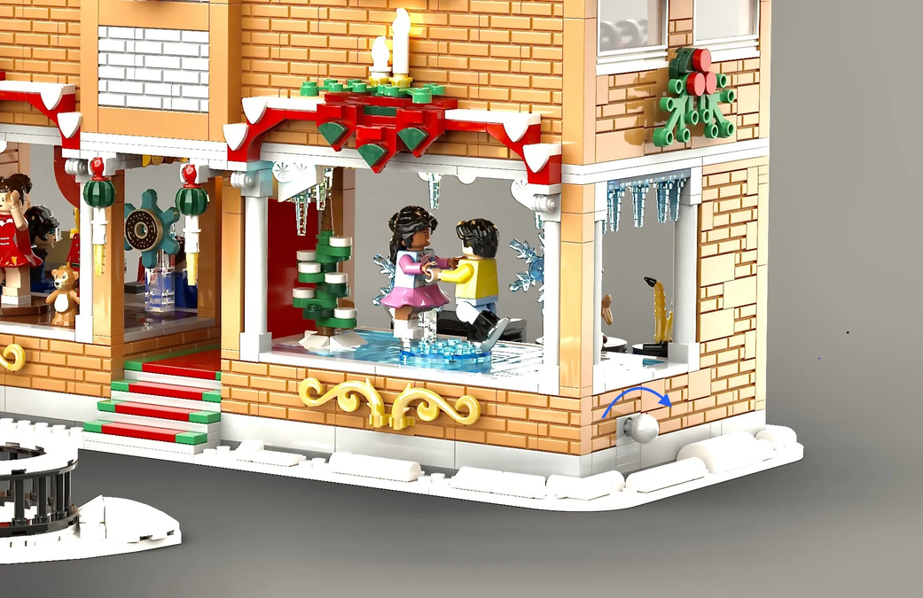 lego christmas window display