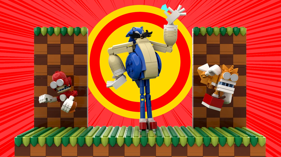 Life-Sized LEGO Sonic and Dr. Eggman Sculptures Arrive at Gamescom